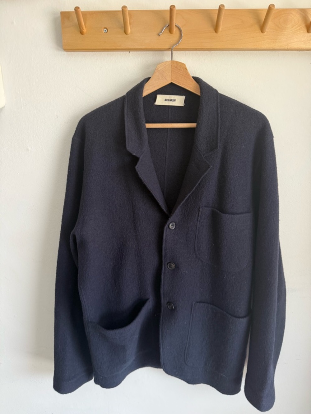 Buck Mason Navy Blue Wool weekend blazer jacket